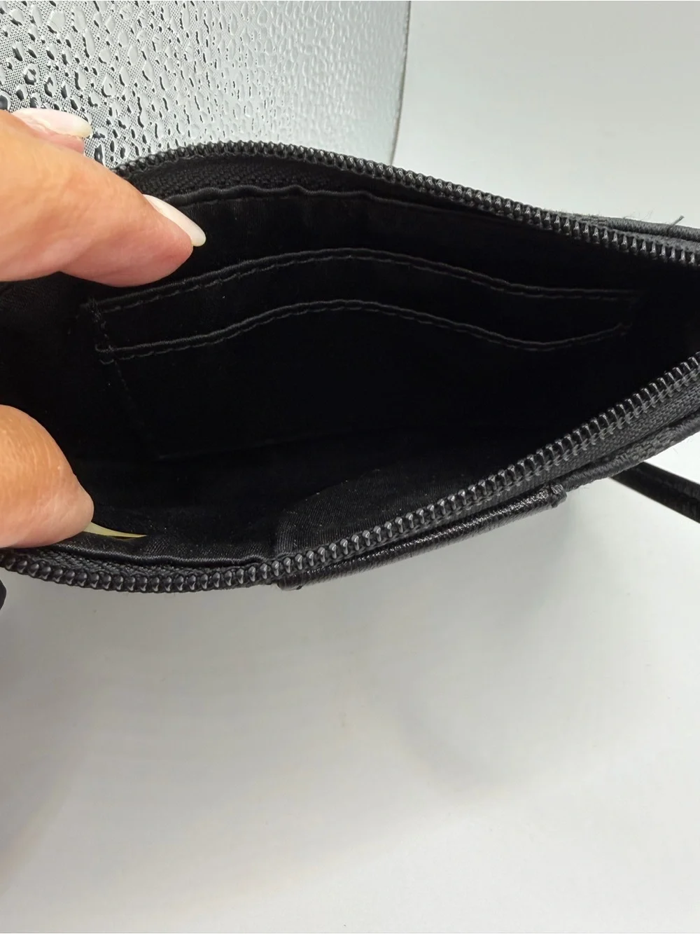 Coach Black Signature Canvas Wristlet with Leather Trim